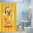 thumbnail image 6 of Duck Shower Curtain Cute Yellow Cartoon Animal Character Themed Funny Kids Shower Curtain for Bathroom Decor Set with 12 Hooks 72x72 inches (B), 6 of 6