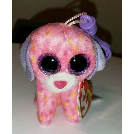 Ty Beanie Boos - LONDON the Dog (Glittery Eyes) 3" Key Clip Plush