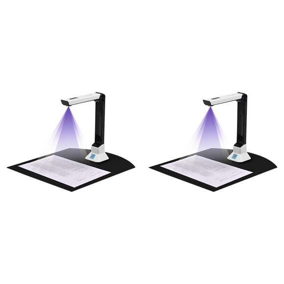 2X Document Camera for Teachers, Portable USB Document Camera Scanner with Stand 8MP HD A4 Cam Photo Scanner