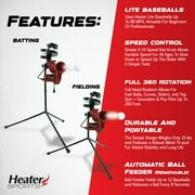 Heater Sports Slider Lite 360 Baseball Pitching Machine with Automatic Ball Feeder - Accurate 360-Degree Delivery, Durable and Portable Training Tool for All Ages