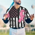 thumbnail image 5 of Hirioo Ribbon Breast Cancer Awareness for Men's Baseball T-shirt Shirts Short Sleeve Casual Summer Button Stretch T Shirts,Size S-4XL-Medium, 5 of 7