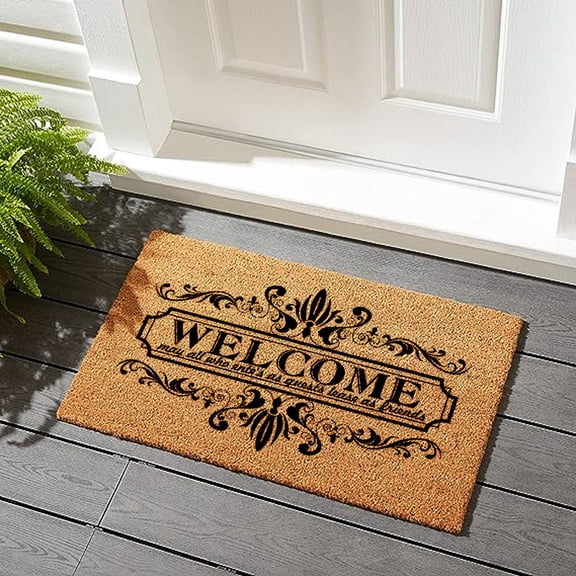 Welcome Mat for Front Door with Non Slip Rubber Back,15.7"x23.6", Brown, Waterproof