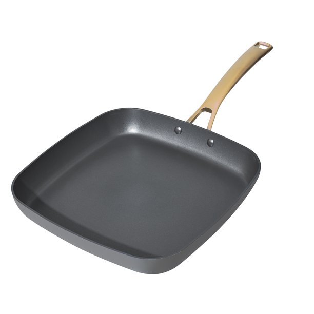 Beautiful 11" Square Griddle Pan, Grey Smoke by Drew Barrymore