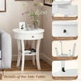 thumbnail image 4 of Costway 2-tier Side End Sofa Table Round Nightstand for Bedroom Living Room White, 4 of 11