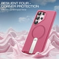 thumbnail image 3 of ExoGuard for Samsung Galaxy S25 Ultra Case, Adjustable Metal Kickstand, Soft Skin-Friendly Silicone Cover, Anti-Scratch Microfiber Lining - Hot Pink, 3 of 7