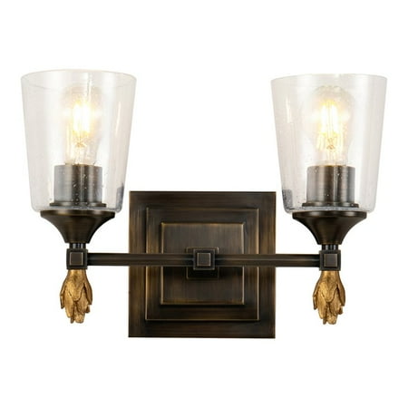 

Lucas McKearn Vetiver 2-light Flame-shaped Bath Vanity Light in Dark Bronze
