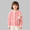 thumbnail image 1 of Suéter abrigo cárdigan de niña suéter de punto suéter de solapa grande suéter para niños chaqueta suéter para niños parte superior de poliéster, 1 of 6