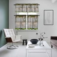 thumbnail image 4 of Retro Brown Door Kitchen Curtains Sets for Windows 36 Inch Length, Rustic Vintage Garden Wooden Door Rod Pocket Window Treatments Tier Curtains and Valances Set for Bedroom/Bathroom, 4 of 8
