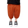 thumbnail image 3 of TOOYOU Boys Pants Toddler Baby Pull On Cotton Shorts Kids Summer Knee Length Elastic Waist Harem Pants With Pockets Size 2-3 Years , Orange, 3 of 9