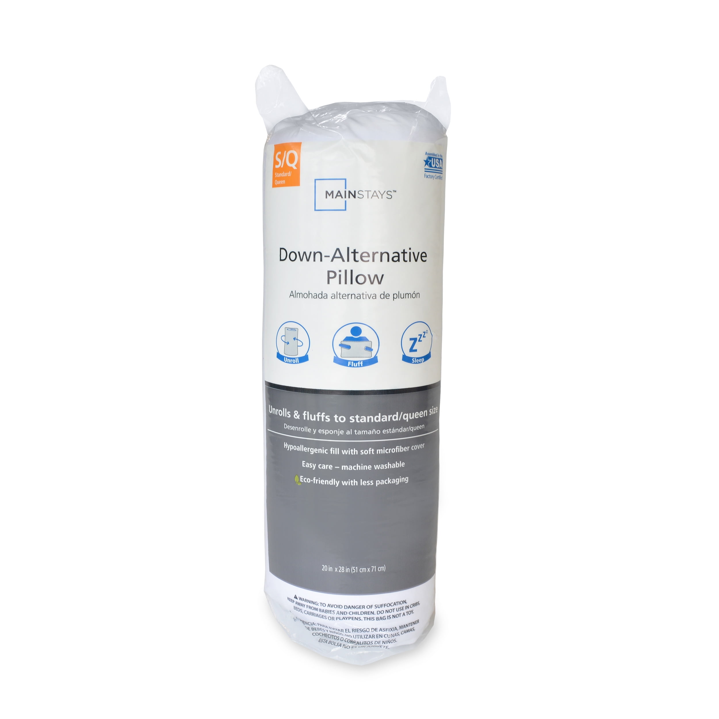 walmart down alternative pillow