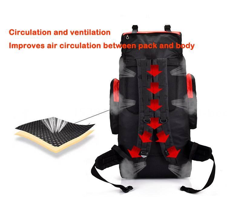 Backpack - 90L Hiking Backpack Waterproof Internal Frame Backpack Large Hiking Mountaineering Backpack, Free Rain Cover for Men and Women Outdoors.Black - image 5 of 9