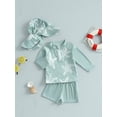 thumbnail image 4 of BemeyourBBs Toddlers Baby Boy Girl 3 Piece Swimsuit Infant Bathing Suit Starfish Swim Shirt Trunk Shorts Set and Sun Hat Long Sleeve Swimwear Sunsuit UPF 50+ Rash Guard, 4 of 9