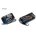 thumbnail image 2 of Women Genuine Leather Wallet with Wrist Strap, Double Zipped Embossed Flower Floral Hand Painted Wrislet Clutch Purse, RFID Blocking, 2 of 7