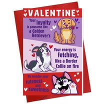 WaaHome Dog Valentines Day Card for Him Golden Retriever Valentines Day Gifts Card for Men Funny Dog Valentine's Gift Cards for Husband Happy Valentines Day Greeting Cards with Envelope for Kids Boys