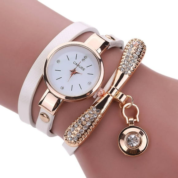 Maoww Twist Watchband Pendant Women Girl Watch Bracelet Quartz Round Casual Alloy Watches Wristwatch