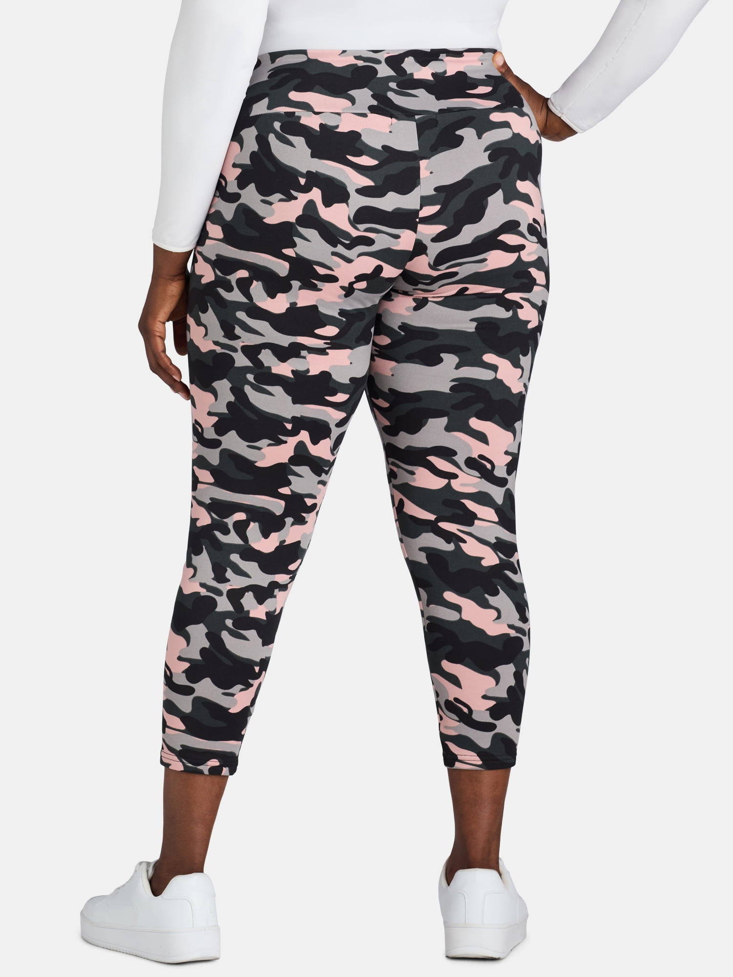 Feathers Women's Plus Fleece Leggings, 26” Inseam, 5-Pack, Sizes 1X-5X