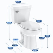 Faitaliicy Elongated Toilets For Bathrooms Two-Piece Toilet With Comfortable Close Seat 1.28 Siphonic Flush Toilet Powerful Modern Standard Toilet With Universal Height ADA Cotton