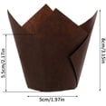 thumbnail image 2 of 150 unidades de fundas para magdalenas de tulipán, fundas para hornear magdalenas a prueba de grasa, envoltorios antiadherentes para magdalenas, moldes para magdalenas, color blanco, marrón, kraft BANYUO Electrónica, 2 of 6