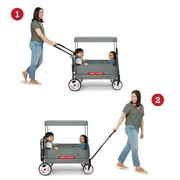 Radio Flyer Compass Kid & Cargo Stroll ‘N Wagon®, Gray Push and Pull Folding Fabric Wagon, for Kids 1 Year and up