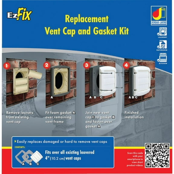 TeviRoom Vent Cap Replacement Gasket Kit - 4 Inch Vent Cap Gasket - 4", White