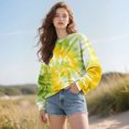 thumbnail image 6 of Bovemsi Womens Sweatshirts Women's Tie Dye Patterned Sweatshirt Round Neck Oversized Novel Interesting Fall Fashion Outfits 2025 Clothes, 6 of 9