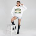 thumbnail image 3 of Women's Gameday Couture White Baylor Bears Oversized Faded Formation Premium Fleece Sweatshirt, 3 of 5