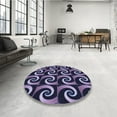 thumbnail image 4 of Ahgly Company Machine Washable Indoor Rectangle Transitional Medium Purple Area Rugs, 7' x 9', 4 of 7