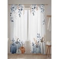 thumbnail image 5 of Thanksgiving Pumpkin Sheer Curtains 84 inches Long, Fall Eucalyptus Leaves Autumn Harvest Light Filtering Sheer Window Curtains Rod Pocket Voile Drapes for Bedroom Living Room, 52"W x 84"L 2 Panels, 5 of 7