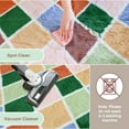 thumbnail image 2 of Pentantan 8ft x 10ft Shag Area Rugs for Living Room, Modern Grid Fluffy Bedroom Carpet, Pink & Green, 2 of 7