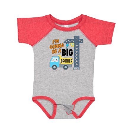 

Inktastic Im Gonna Be a Big Brother- Truck and Crane Gift Baby Boy Bodysuit