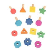 TickiT Rainbow Wooden Nuts & Bolts - Set of 14 - 7 Nuts and 7 Bolts in Matching Shapes & Colors