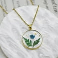thumbnail image 2 of Daisy Pressed Flower Necklace,Personalized Gold Handmade Necklace,April Birth Flower Necklace for Women,Symbols of Caring and Strong, Great Present For Birthday,Party, Christmas-18’’, 2 of 7