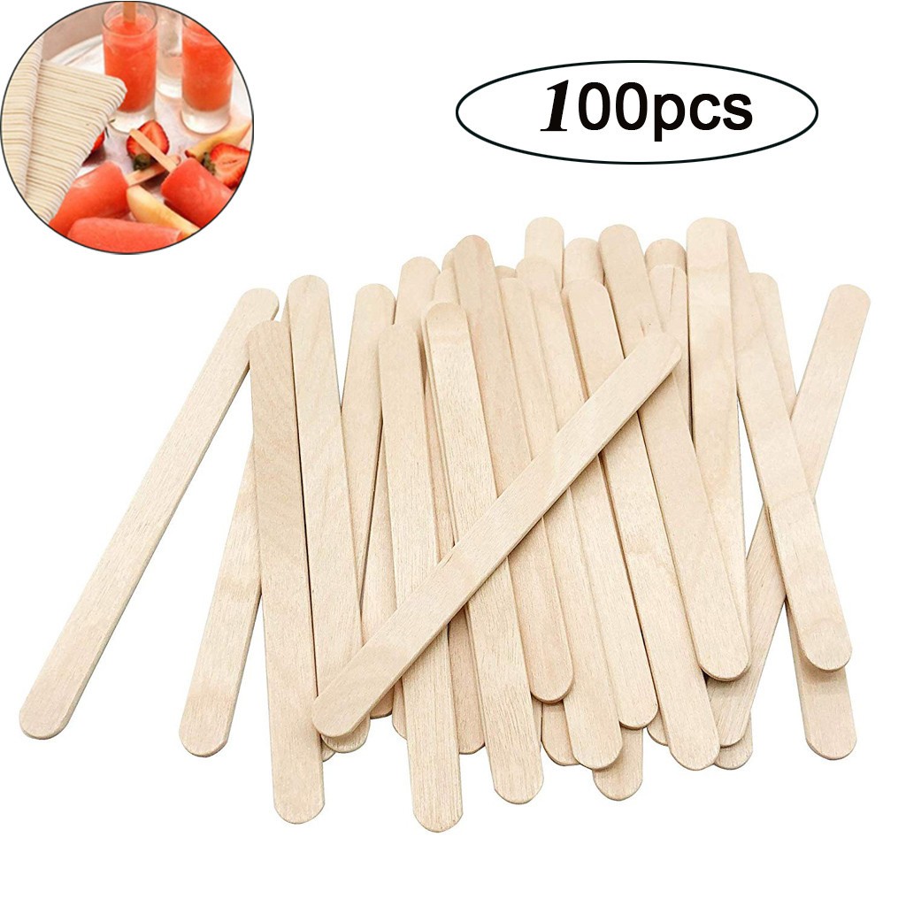 Pompotops 100 Pcs Craft Sticks Ice Cream Sticks Natural Wood Stick Craft Sticks - image 3 of 6