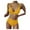 Yellow, variant on Aoochasliy Bikinis for Women Clearance Women Striped Push Up High Cut Hight Waist Halter Bikini Set Two Piece Swimsuit