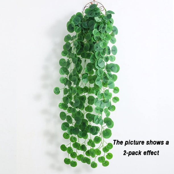 Artificial Hanging Plants for Wall Decor with Lifelike Silk Leaves, Indoor Outdoor Fake Begonia Ivy Greenery for Home Office Wedding Balcony Decoration, 37 Inch Long, Easy to Install