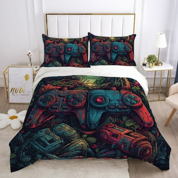 Original Painting Style Bedding Suit PlayStation Elment Quilt Cover Pillowcase Teen Man Fashion Bed Gift