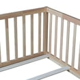 thumbnail image 6 of DRNANLIT Twin Size Floor Bed with High Fence Railings, with Door, Rubber Wood Floor Bed with Safety Guardrails,Natural, 6 of 8