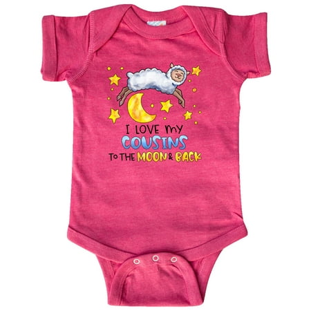 

Inktastic I Love my Cousins to the Moon and Back Cute Sheep Gift Baby Boy or Baby Girl Bodysuit