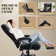 thumbnail image 6 of TROPOW Computer Gaming Chair with Foot Rest, Ergonomic High Back Heavy Duty Task Desk Office Chairs with Wheels, Flip-Up Arms, Adjustable Height, PU Leather, 500LBS Capacity, 6 of 9