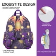 thumbnail image 4 of Celestial Goth Students Backpack with Gothic Astrology Sun, Moon, and Star Print, Mystical Cosmic Design, Lightweight and Adjustable for Everyday Use, 4 of 6