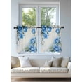 thumbnail image 4 of Blue Flower Spring Tier Curtains 24 Inch Length,Sheer Curtains for Bedroom Living Room Window Rose Leaves Garden Pastoral Retro Rod Pocket Drapes Kitchen Curtains Small Half Window 27.5"x24" 2 Panels, 4 of 6