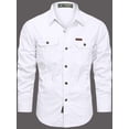 thumbnail image 2 of Fredd Marshall Men's 100% Cotton Long Sleeve Hiking Shirt with Pockets, 2 of 3