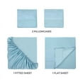 thumbnail image 4 of Superior 400-Thread Count Egyptian Cotton Deep Pocket Sheet Set Of 4 Pieces, Full, Light Blue, 4 of 9