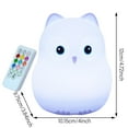 thumbnail image 3 of Rechargeable Owl Shaped Night Light for Kids Silicone Nursery Lamp with Gentle Glow Bedroom Study Desk Companion, 3 of 9