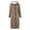 Khaki, variant on Women's Long Hooded Trench Coat, Plush Lined Suede Jacket, Horn Button Closure, Winter Coat with Pockets, Casual Fall Winter Outerwear Grey L