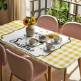 thumbnail image 3 of Sunflowers Table Cloths for 4 Foot Rectangle Tables, Yellow Floral Botanical Checkered Farmhouse Patio Waterproof Elastic Fitted Tablecloths, Washable Rectangular Table Cover for Camping, 3 of 8