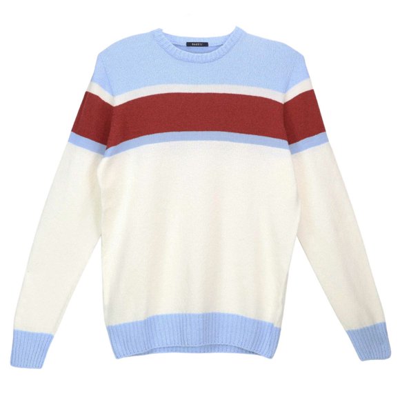 04651/ Men's Sky Boucle Crew Stripe Pullover - L