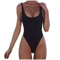 thumbnail image 2 of TrendVibe365 Womens One Piece Swimsuits Sexy Strap Scoop Neck Tankinis Modest Solid Padded Romper Swimwear Sexy Slimming Bikinis for Holiday, Travel and Seaside, 2 of 3