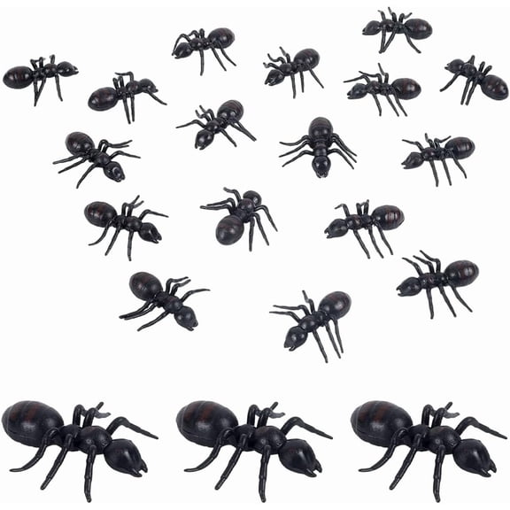 30Pcs Black Plastic Animal Simulation Prank Realistic Imitation Bugs Insects Practical Interesting Jokes Decorations for Party Favors Supplies April Fool's Day Props