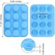 thumbnail image 2 of Galaxy 12-cup silicone muffin tin, 2-pack, non-stick baking pan (blue), 2 of 5